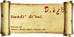 Dankó Ábel névjegykártya